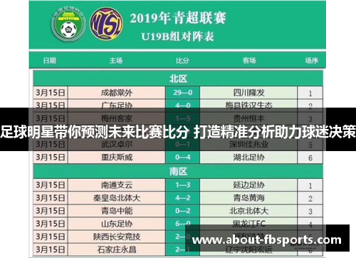 足球明星带你预测未来比赛比分 打造精准分析助力球迷决策