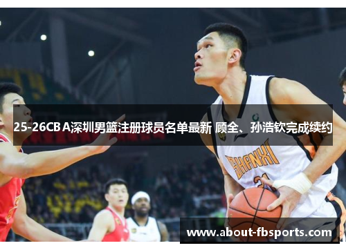 25-26CBA深圳男篮注册球员名单最新 顾全、孙浩钦完成续约
